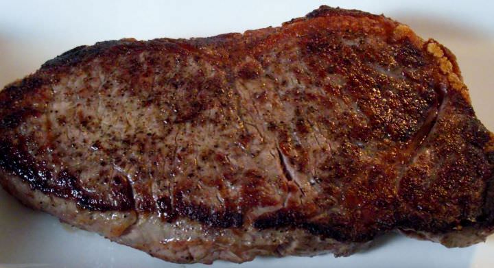 Pan seared NY steak.