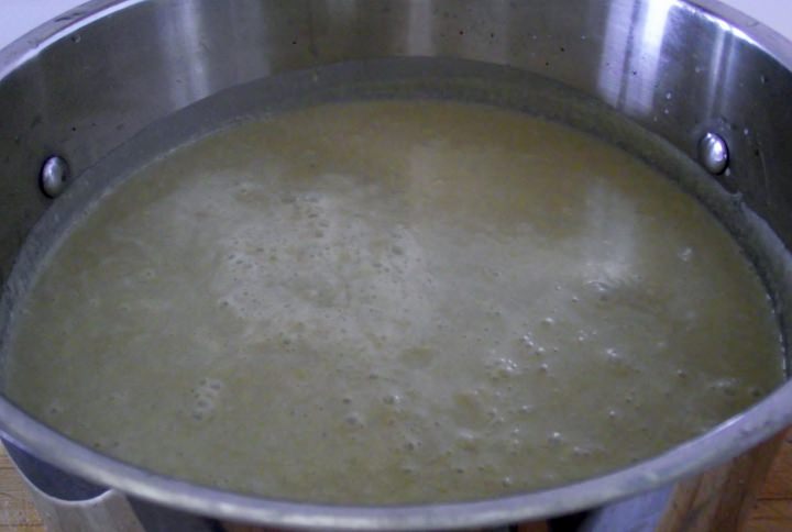 Asparagus soup after straining.