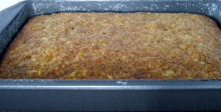 Carrot cake right out of the oven.