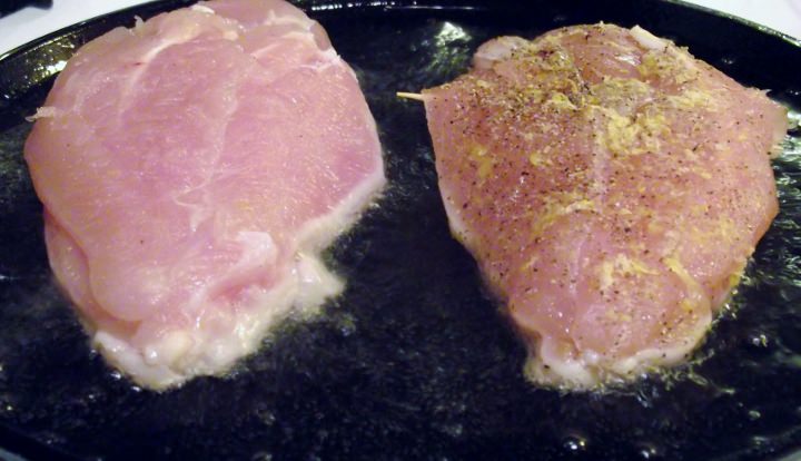 Searing the breasts.