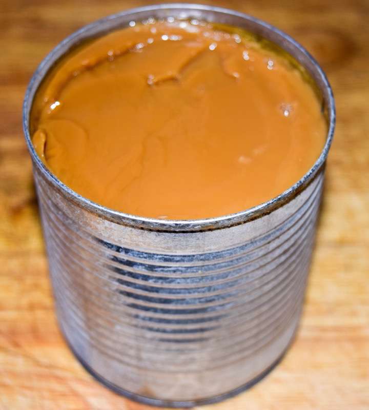 Dulce de leche made from sweetened condensed milk.