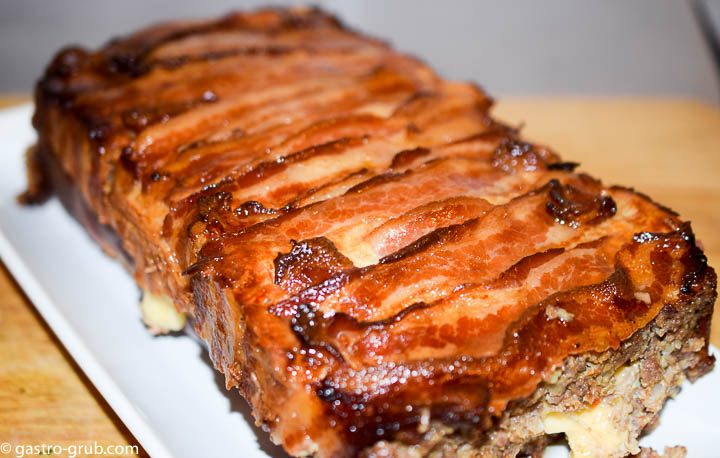 Bacon wrapped stuffed meatloaf.