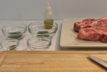 Ingredients being prepped for a recipe.