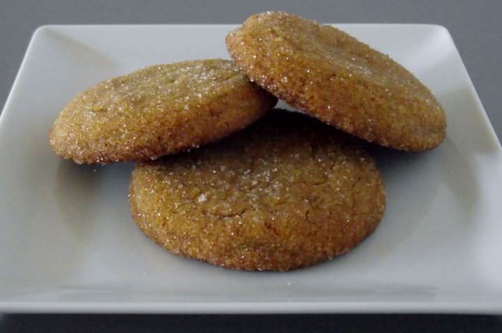 Molasses cookies on a plate.