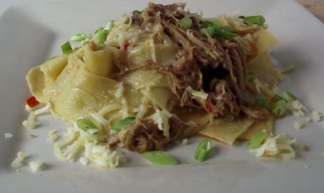 Papperdelle with pulled pork.