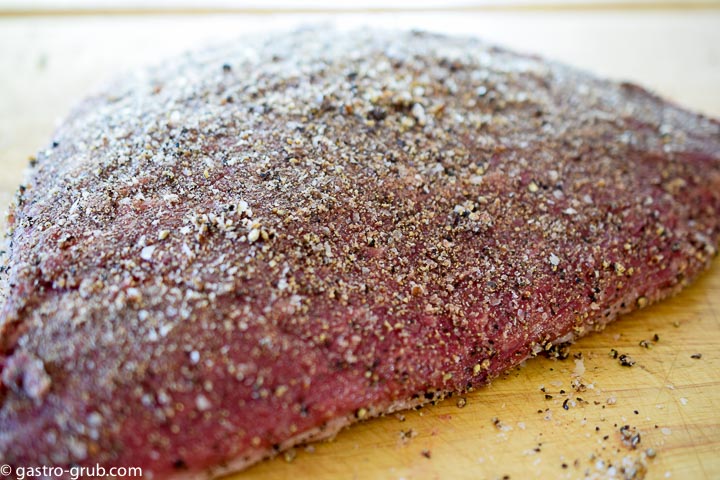 Tri tip rubbed with the cure liberally all over the roast.