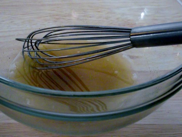 Making lemon cumin vinaigrette