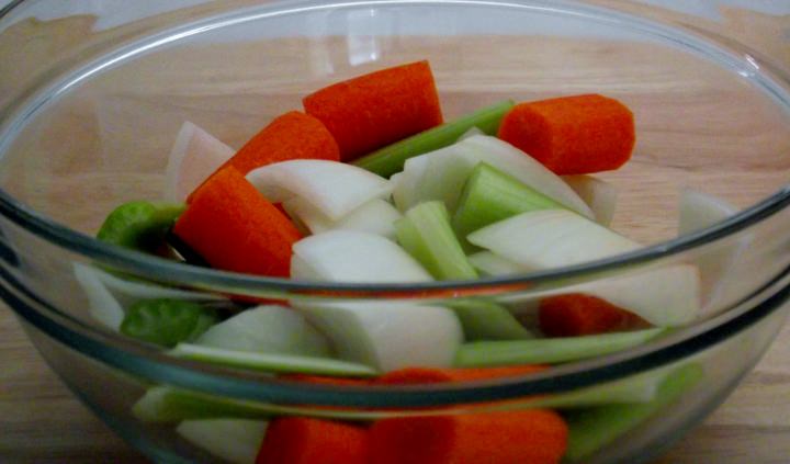 Mirepoix - celery carrot and onion