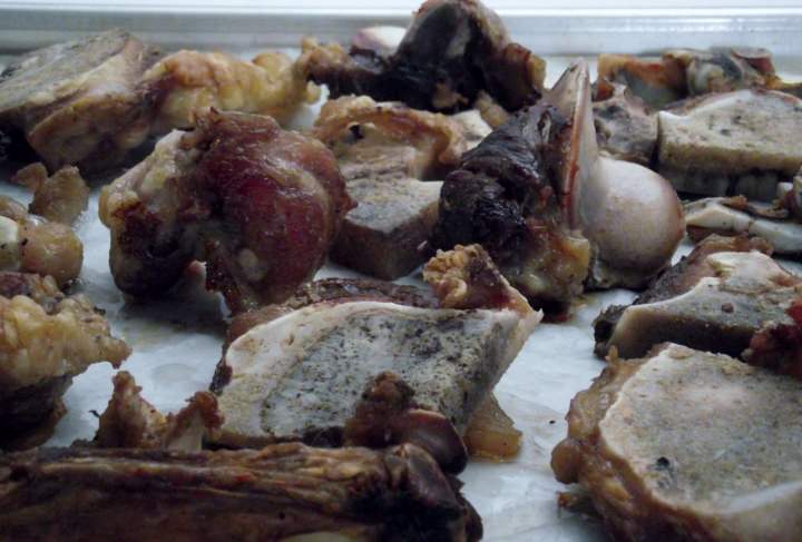 Roasted beef bones