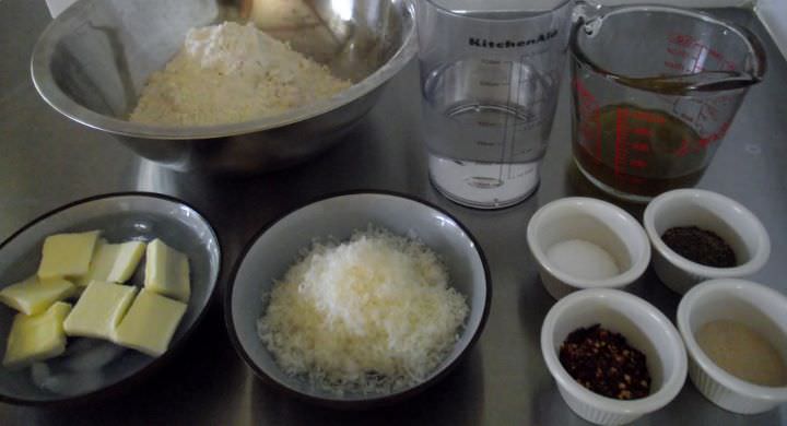 Ingredients for stromboli bread dough.