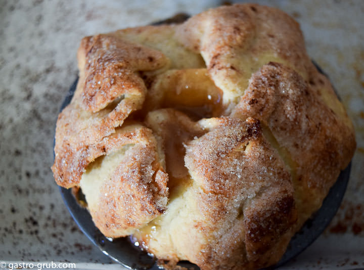 An apple pie fresh out of the oven.