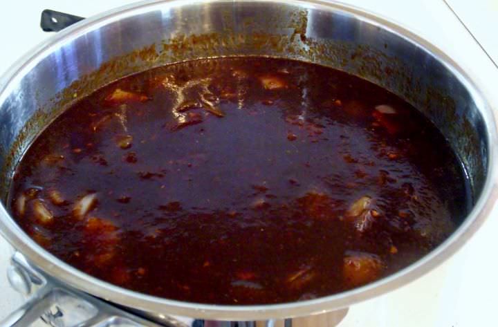 The completed recipe for barbecue sauce.