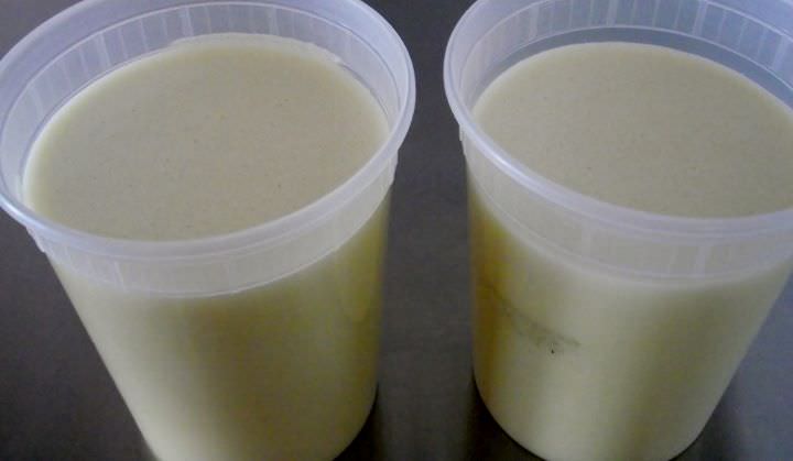 The finished product, 2-quarts of buttermilk ice cream.