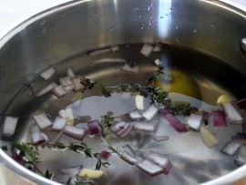 Brine with onion thyme and lime.