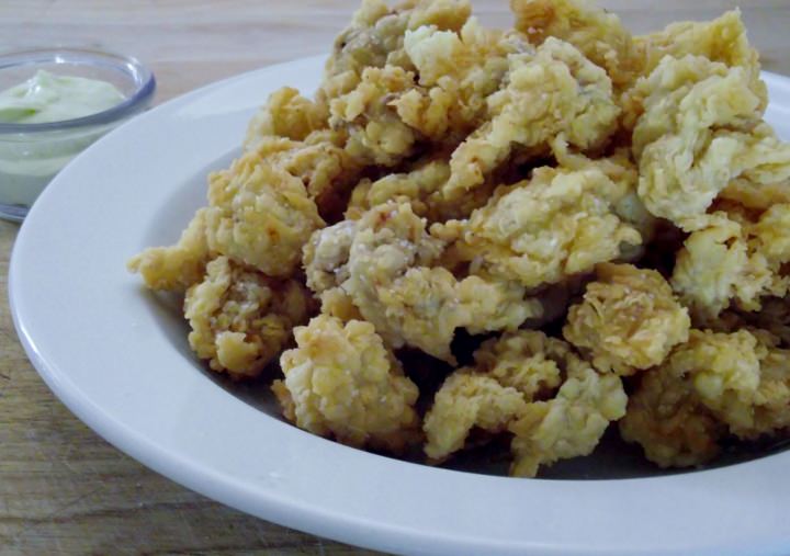 Fried calamari with green onion aioli.