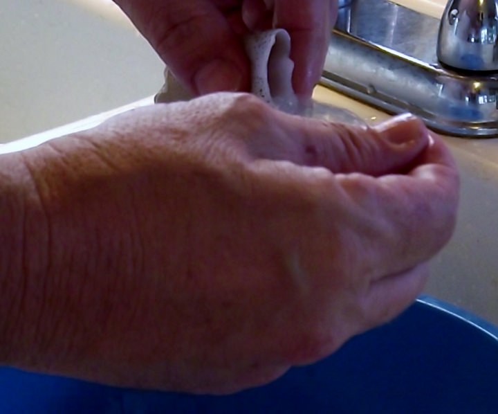 Removing the "plastic like" cartilage from the body.