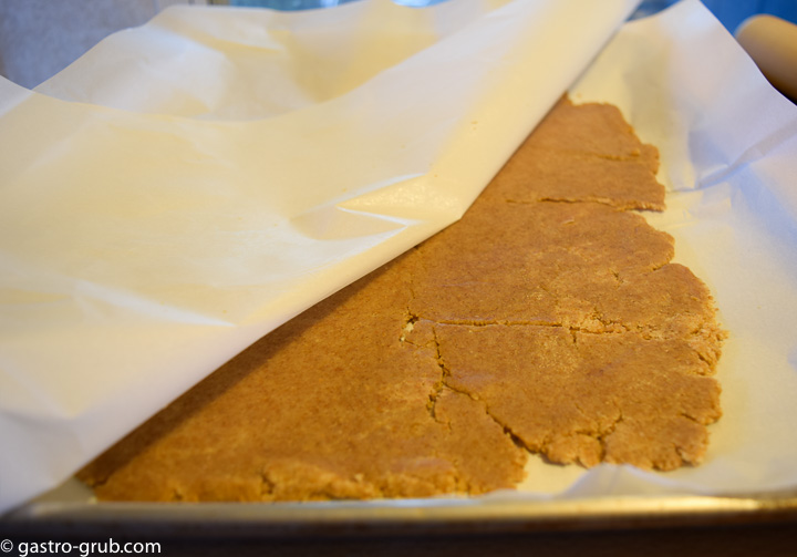 Rolling out the graham cracker dough.