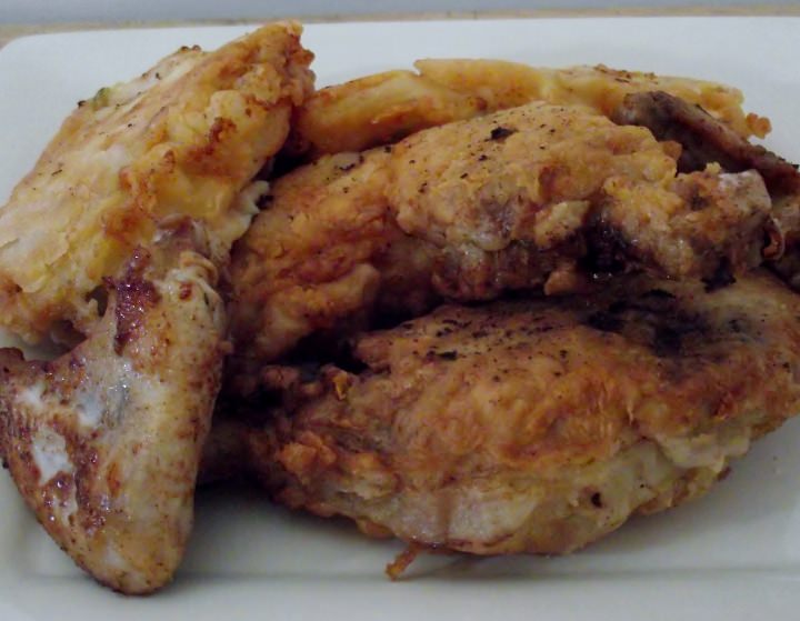 Fried chicken on a plate.