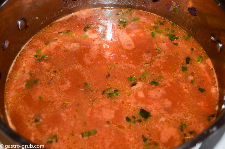 Bring the Italian stew to a boil, reduce heat, and simmer until the potatoes are cooked through.