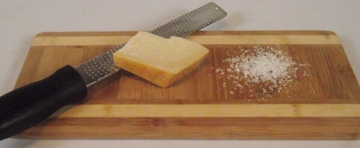 Microplane and shaved Parmigiano-Reggiano