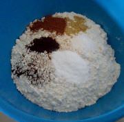 Dry ingredients for molasses cookies.