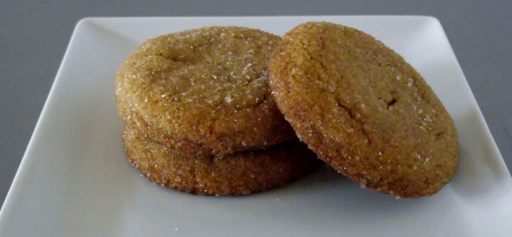 Molasses cookies on a plate.