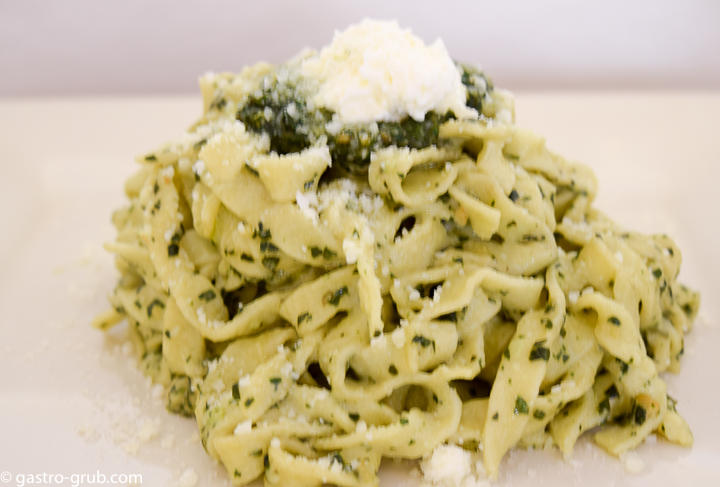 Handmade Fettuccine, Pesto Gonovese, And Fresh Ricotta