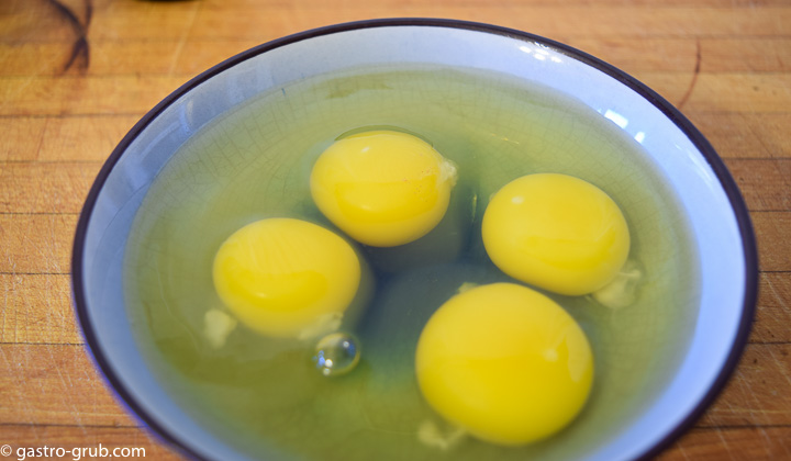 Eggs in a bowl, for the pie filling.