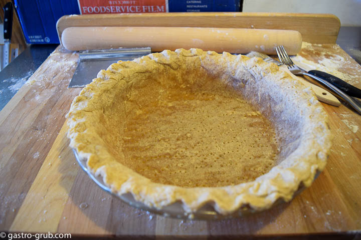 Pie dough after blind baking.