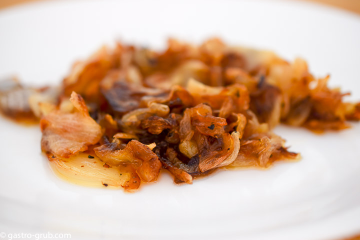 Caramelized onion on a plate.