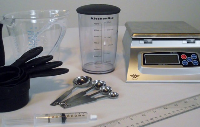 A liquid measuring cup and the metric system