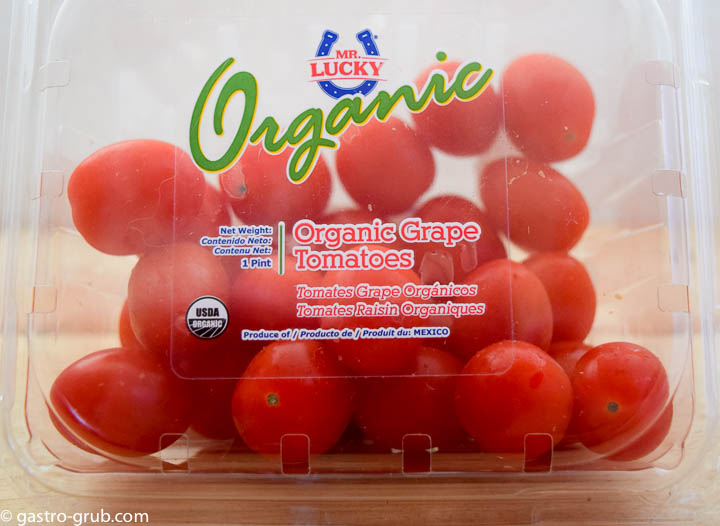 Grape tomatoes for tomato puree.